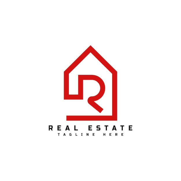 Real Estate R Letter Logo Design Template