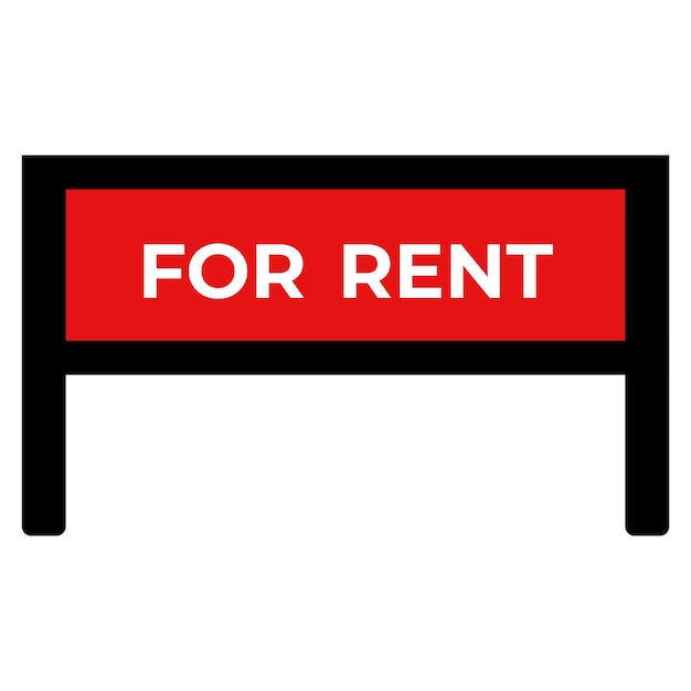 Premium Vector Real estate rent sign vector red sign for rent
