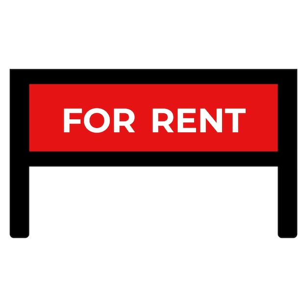 Vector real estate rent sign vector red sign for rent