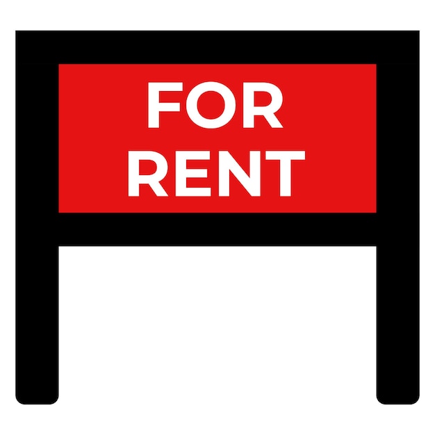 Vector real estate rent sign vector red sign for rent