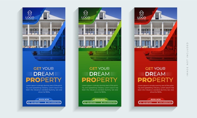 Real Estate roll-up banner or cover design template,
Modern, luxury property, home or house sale