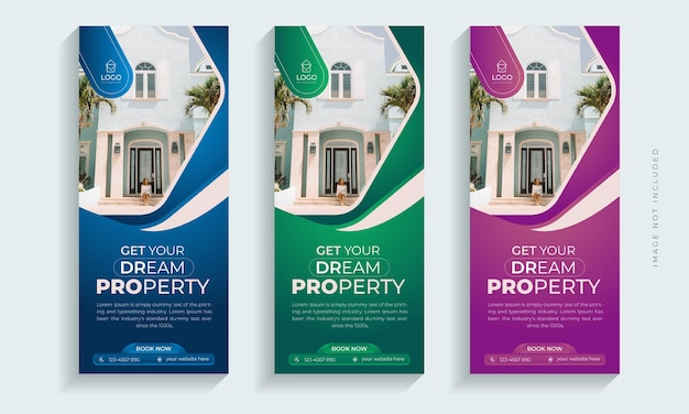 Real Estate roll-up banner or cover design template,
Modern, luxury property, home or house sale