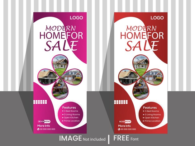 Real Estate Roll Up Banner Template Home sell Real Estate roll up banner template