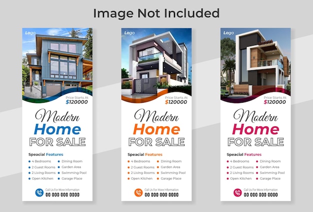 Real estate rollup banner for modern home sale