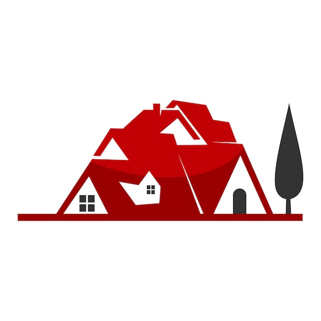 Real estate rooftop home logo