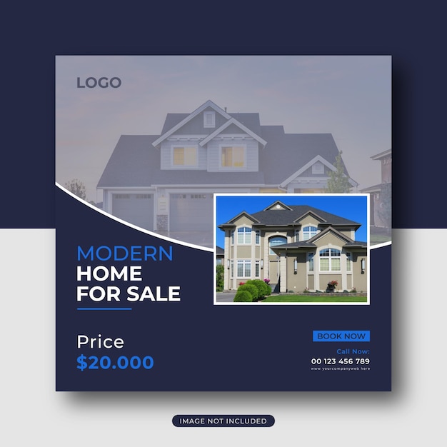 Vector real estate sale social media banner template