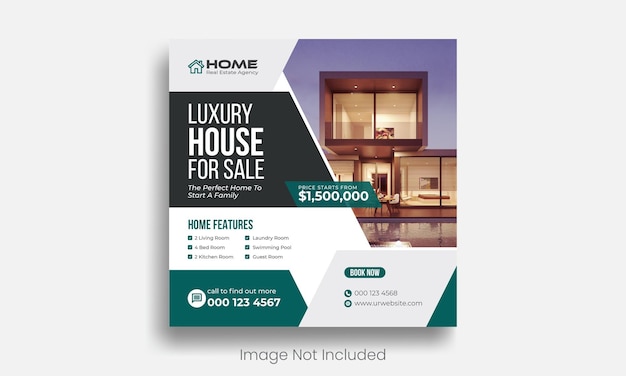 Real estate sale social media banner template