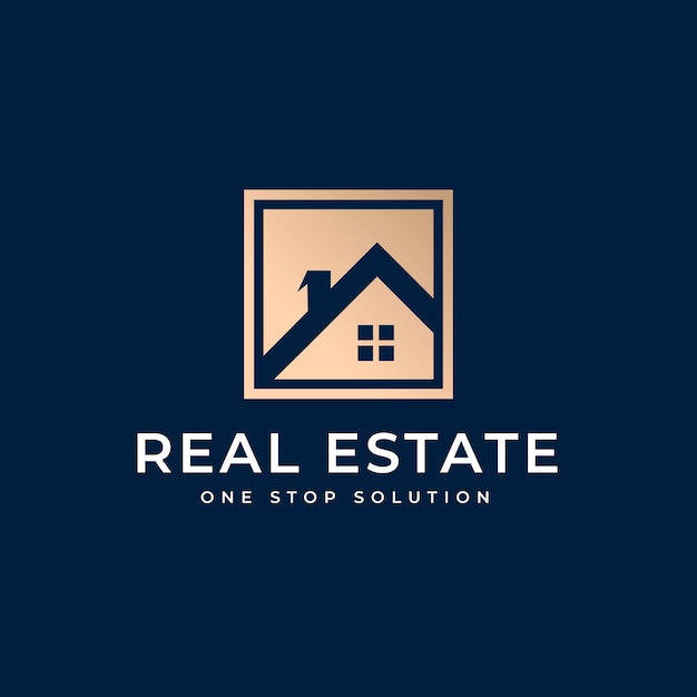 Real estate simple home logo design