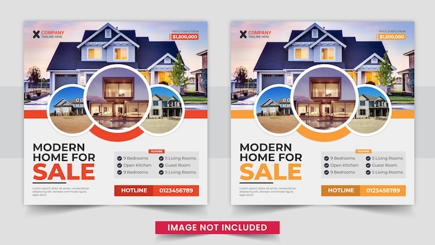 Real estate social media banner template design