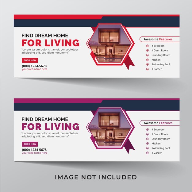 Дизайн шаблона обложки для социальных сетей недвижимости