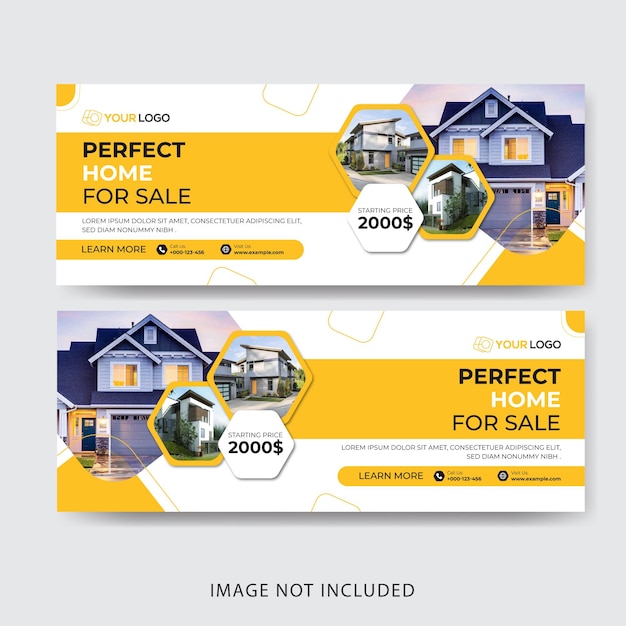 Real estate social media and facebook cover and banner template design