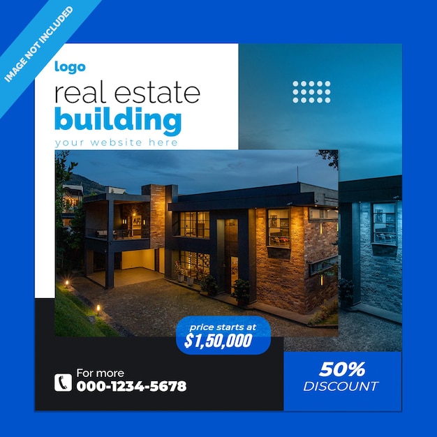 Vector real estate social media feed template