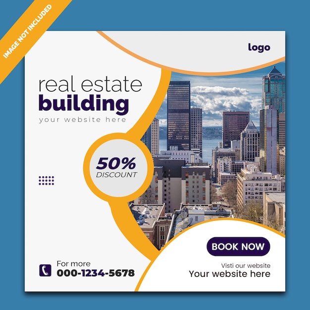 Vector real estate social media feed template