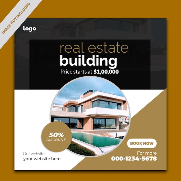 Vector real estate social media feed template