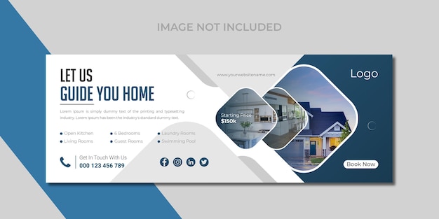 Vector real estate social media header or facebook cover design