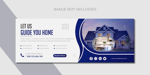 Real estate social media header of facebook cover design