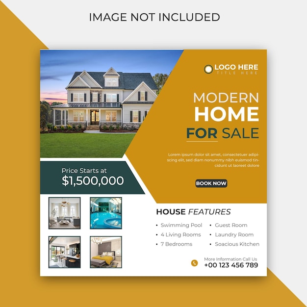 real estate social media home sale social media post banner template