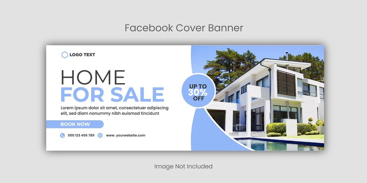 Real Estate Social media house property Facebook cover banner template