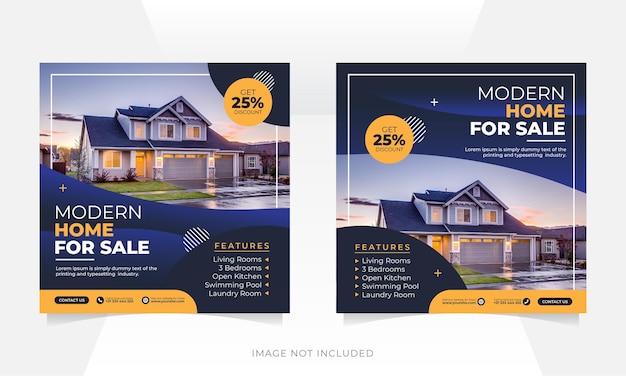 Vector real estate social media or instagram post banner template