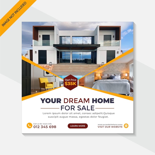 Real estate social media or instagram post banner template