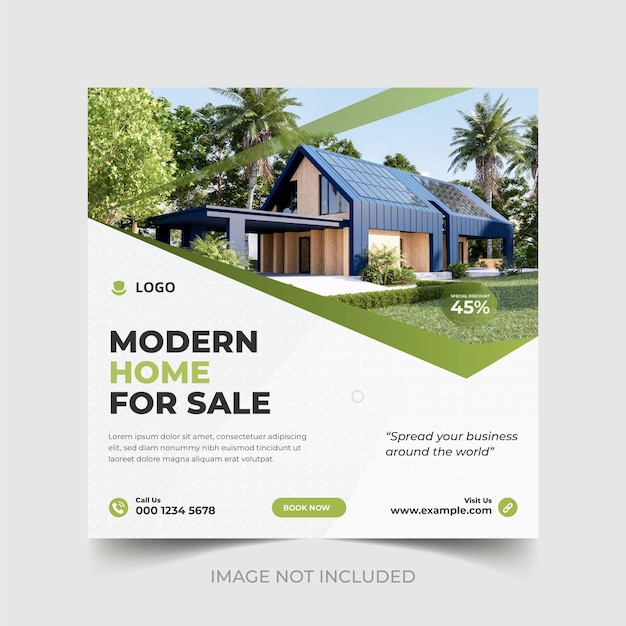 Real estate social media Instagram post or square web banner template design