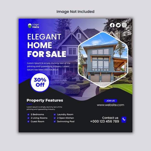 real estate social media and instagram post template banner