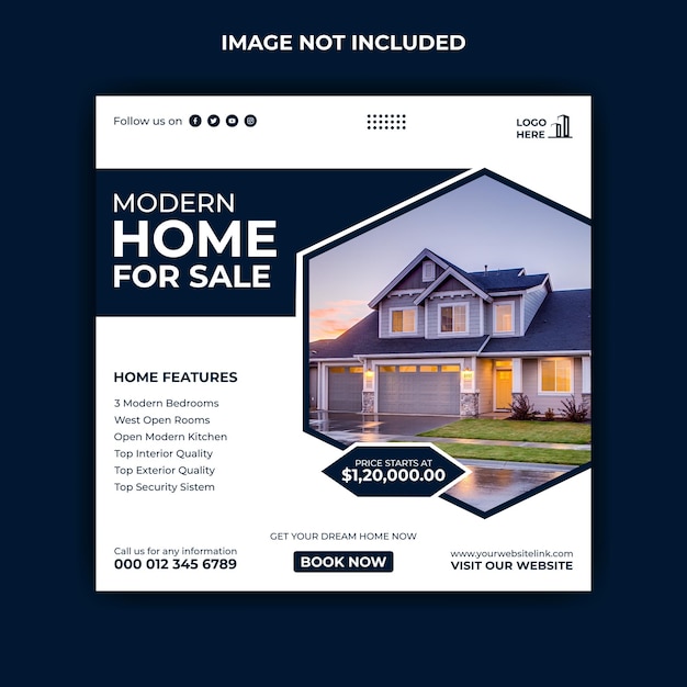 Vector real estate social media or instagram post template