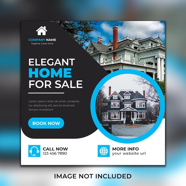 Vector real estate social media post banner design