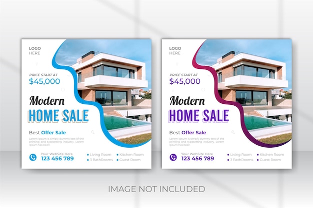 Real estate social media post bundle Creative And Real Estate social media post Template Design