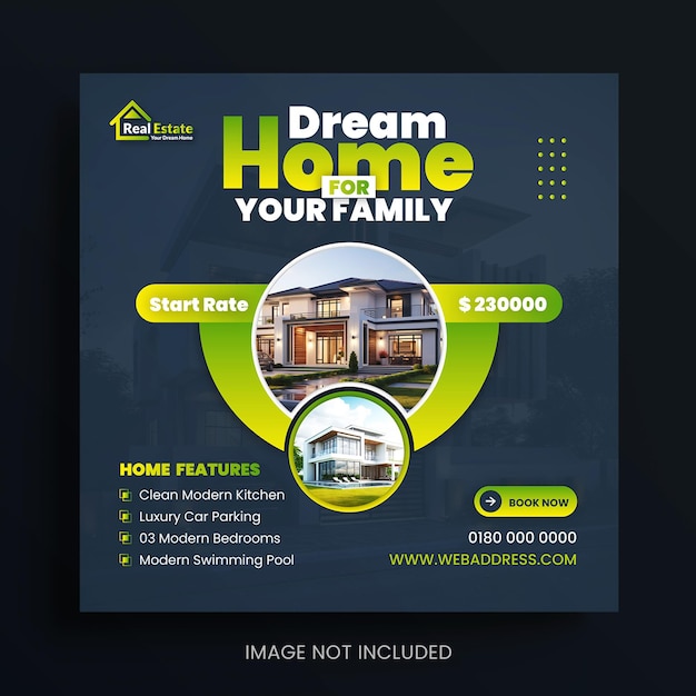 Vector real estate social media post design for promotion