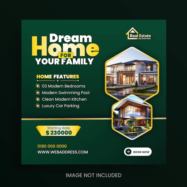 Vector real estate social media post design for promotion