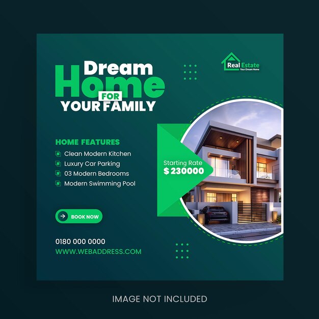 Vector real estate social media post design for promotion