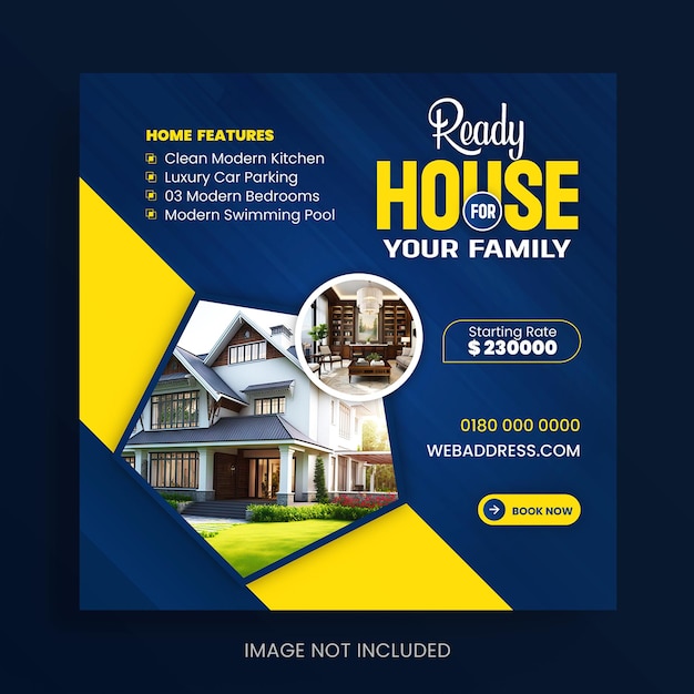 Vector real estate social media post design for promotion