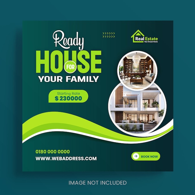 Vector real estate social media post design for promotion