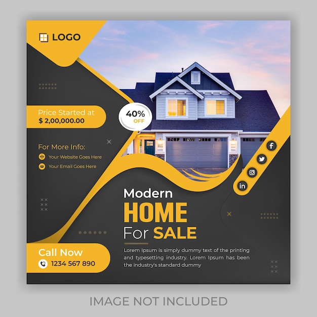 Real estate social media post design template for any real estate business