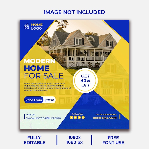 Vector real estate social media post design template