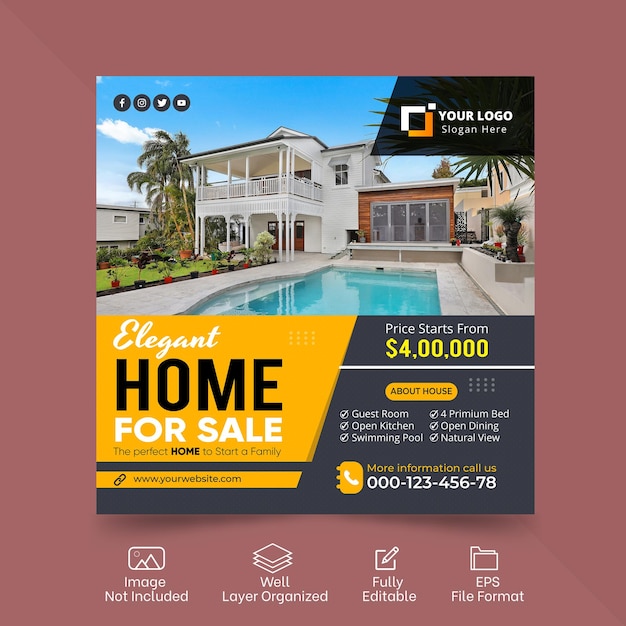 Real Estate Social Media post design template