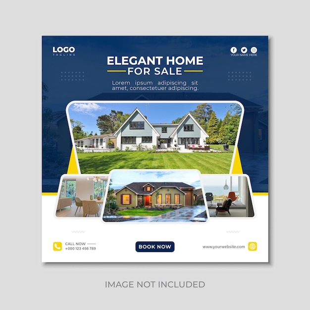 Vector real estate social media post design