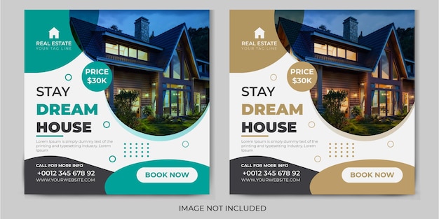 Vector real estate social media post design