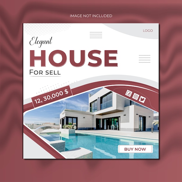 Vector real estate social media post design