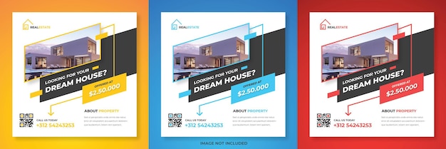 Real estate social media post flyer banner design