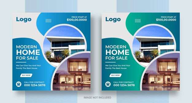 Real estate social media post house property instagram post or square web banner design