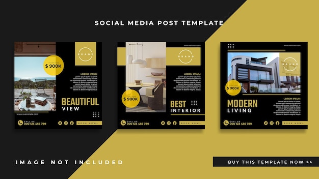 Real estate social media post or square web banner advertising template