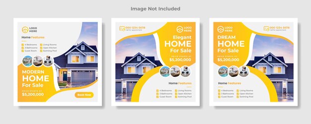 Vector real estate social media post or square web banner