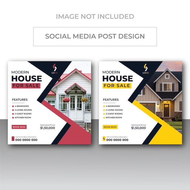 Real Estate Social Media Post Template Bewerkbare Post Template Social Media Banners