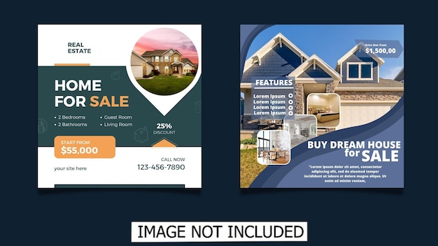 Real Estate Social Media Post Template Bewerkbare Post Template Social Media Banners