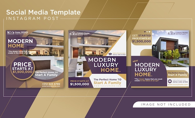 Real estate social media post template design
