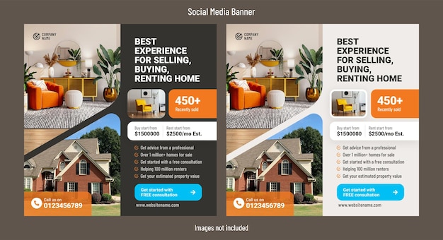 Vector real estate social media post template