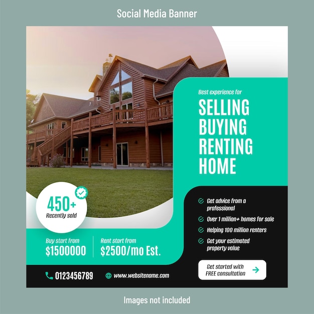 Real estate social media post template