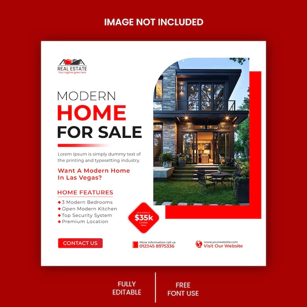 Vector real estate social media post template